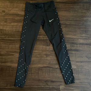 polka dot black nike leggings xs